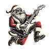 Weihnachtsrock Gitarrenspielender Santa