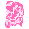 Chat rose abstrait