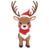 Cute Reindeer with Santa Hat