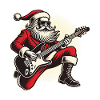 Rocking Santa Claus with guitar