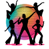 Retro Disco Vibes Dance Silhouette Art