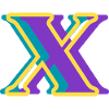 Mehrfarbiger Buchstabe x