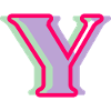 Multicoloured letter y