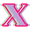 Buchstabe x mehrfarbig