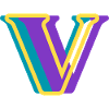 Mehrfarbiger Buchstabe V