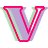 Mehrfarbiger Buchstabe V