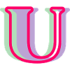 Mehrfarbiger Buchstabe u