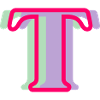 Mehrfarbiger Buchstabe t