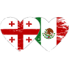 Georgien Mexico Flag Hænder Hjerte Form Brugt