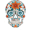 crâne fleuri