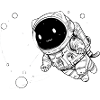 Funny Galactic Cat Floating in Space