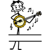 Banjo player girl banner