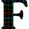 Monogram f Scottish tartan