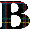 Monogrammed b Scottish tartan