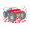 I Crush Hearts Valentines Day Monster Truck