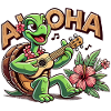 Aloha Turtle Ukulele Hawaii Hibiscus Gift