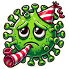 Sad Germ Party Sticker Design
