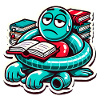Exhausted Book Lover Cartoon Design