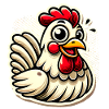 Funny Cartoon Chicken Sticker