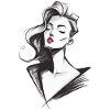Drawing of a pretty woman
