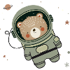 Ours astronaute mignon dans l’espace