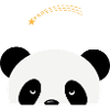Dreaming panda with shooting star