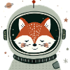 Dreaming astronaut fox in space
