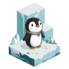 Cute Penguin On Illustration