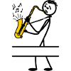 Saxophone player name banner