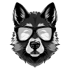 Akita Dog Hipster Cool Party