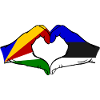 Seychelles Estonie Drapeau Mains Coeur