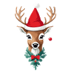 Joyeux Noël Renne avec chapeau
