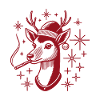 Cool renne maman Noël illustration