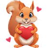 Cute squirrel with heart