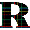 Monogram r Scottish tartan