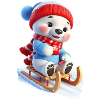 Winter bear on sled