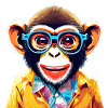 Vibrant Monkey with Retro Glasses