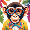 Vibrant Monkey in Stylish Attire