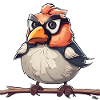 Cartoon Bird with Glasses Illustration