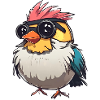 Colourful Techno Bird Illustration