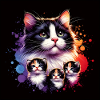 Maman chat avec chatons