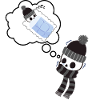 Wishful skeleton during winter
