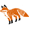 Rustic fox in stamp look