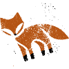 Rustic fox in stamp look