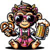 Verspielte Biergarten Affe Illustration