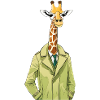 Girafe élégante en trench-coat