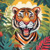 Vibrant Jungle Tiger Illustration
