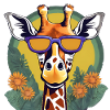 Playful Giraffe with Sunglasses Design