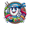 Risboller med tommelfinger op – Sushi Master