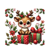 Cute reindeer with Christmas gifts